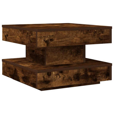 Coffee Table 360-Degree Rotatable Smoked Oak 50x50x34.5 cm