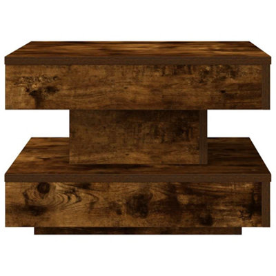 Coffee Table 360-Degree Rotatable Smoked Oak 50x50x34.5 cm