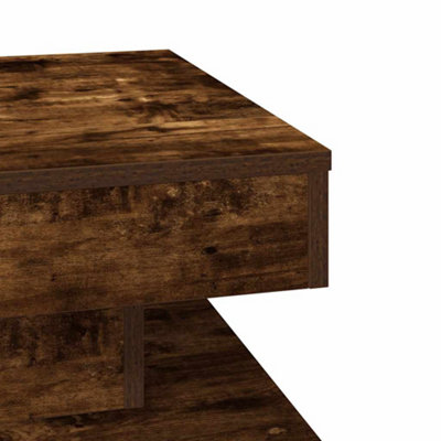 Coffee Table 360-Degree Rotatable Smoked Oak 50x50x34.5 cm