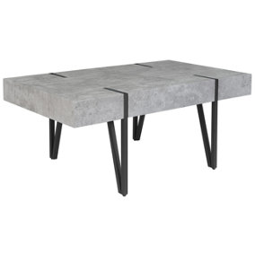 Coffee Table Concrete Effect with Black ADENA