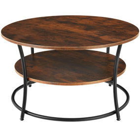 Coffee table Cromford 80x46cm - Industrial wood dark, rustic