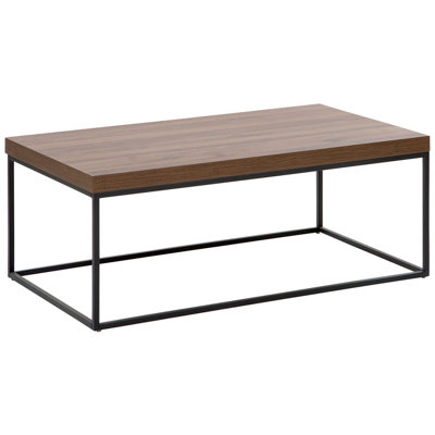 Coffee Table Dark Wood with Black DELANO