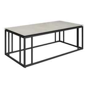 Coffee Table Linx Grey Stone Concrete Effect Top 6mm Thick Living Room Desk