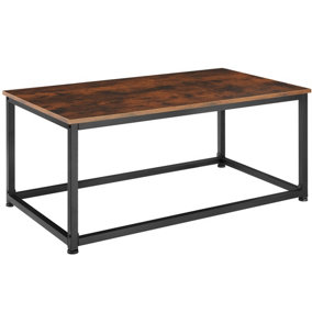 Coffee Table Lynch - rectangular with height-adjustable plastic feet - Industrial wood dark, rustic