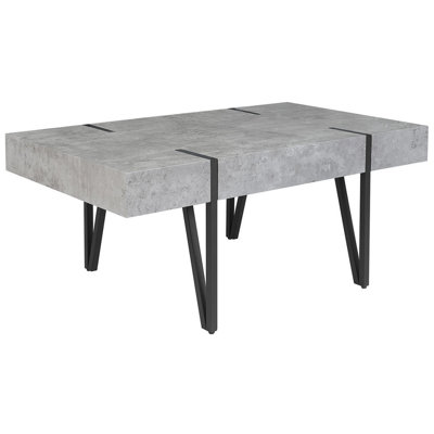 Coffee Table MDF Concrete Effect Light Grey ADENA