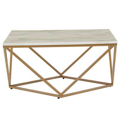 Coffee Table MDF Marble Effect Beige MALIBU