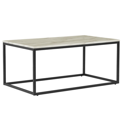 Coffee Table MDF Marble Effect Black DELANO at B&Q