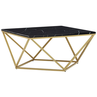 Coffee Table MDF Marble Effect Black MALIBU