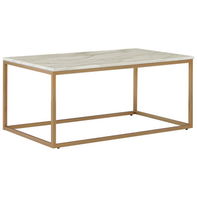 Coffee Table MDF Marble Effect Gold DELANO