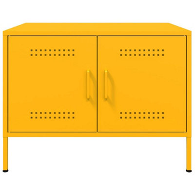 Coffee Table Mustard Yellow 68x50x50.5 cm Steel