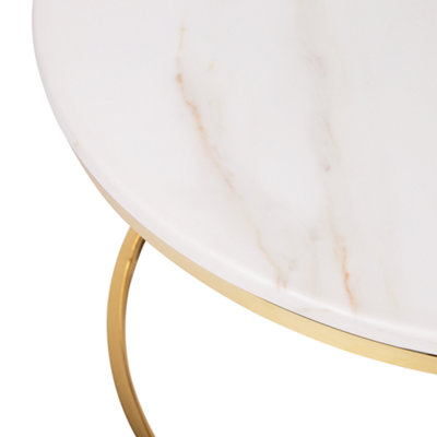 Coffee Table Stainless Steel Marble Effect Gold CORAL