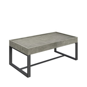 Coffee Table Strata Grey Concrete Effect MDF Top 10cm Thick Living Room Desk