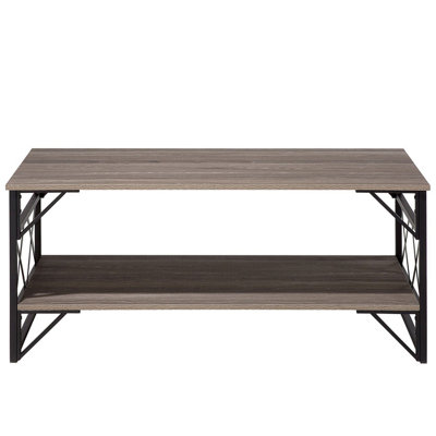 Coffee Table Taupe Wood with Black BOLTON