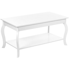 Coffee Table with Shelf White HARTFORD