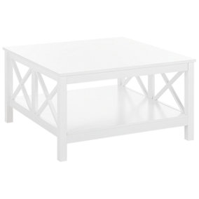 Coffee Table with Shelf White LOTTA