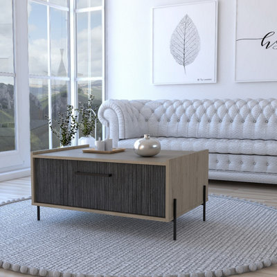 coffee table with storage door, washed oak, Harvard range