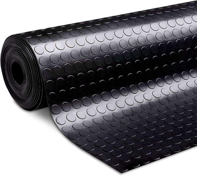 Coin Pattern Anti-Slip Rubber Flooring Roll 3mm Thick 1m Wide x 7m ...