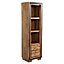 Colatina Contemporary Sheesham Wood 2 Drawers Slim Bookcase