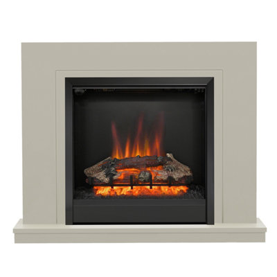 Colby 38" Stone & Black Timber Electric Fireplace