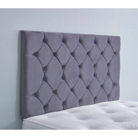 Colchester Plush Velvet 3ft Single 36" Headboard - Grey