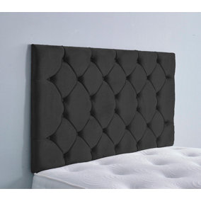 Colchester Plush Velvet 6ft Super King 36" Headboard - Black
