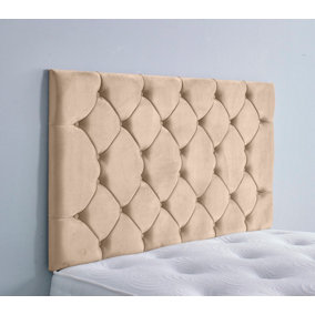 Colchester Plush Velvet 6ft Super King 36" Headboard - Coffee