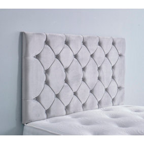Colchester Plush Velvet 6ft Super King 36" Headboard - Silver
