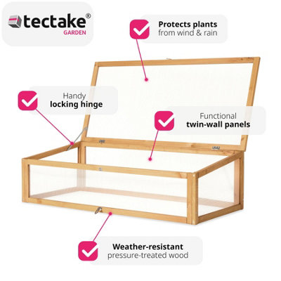 Cold Frame - attachment for raised bed, weather-resistant, 115 x 53 x 34 cm - brown