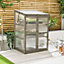 Cold Frame Garden Greenhouse Wooden Polycarbonate Lean To Growhouse Grey