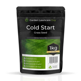 ColdStart for Fast Growing Winter Grass Seeds - Germinates with Low Soil Temperatures - Hard Wearing Lawn Seed - 1kg