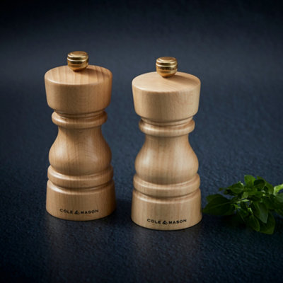 Cole & Mason London Beech Wood Salt & Pepper Mill Set 130mm