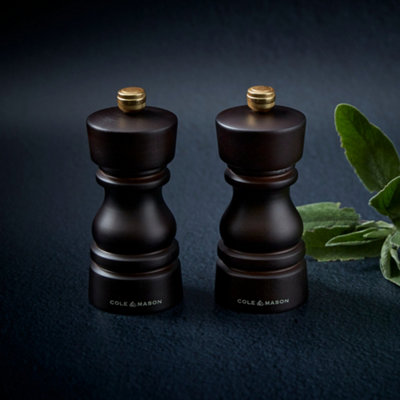 Cole & Mason London Chocolate Wood Salt & Pepper Mill Set 130mm