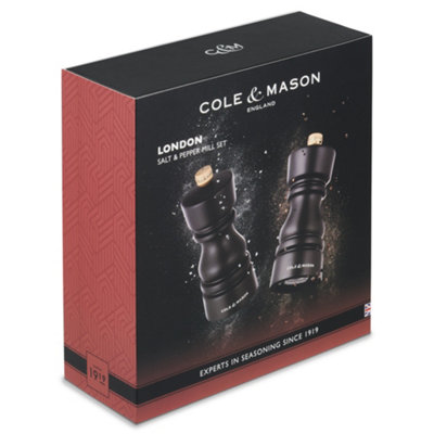 Cole & Mason London Chocolate Wood Salt & Pepper Mill Set 130mm