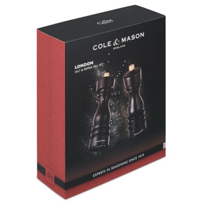 Cole & Mason London Chocolate Wood Salt & Pepper Mill Set 180mm