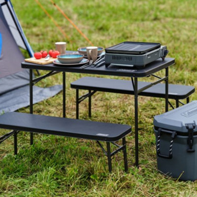 Coleman Packaway Table & Bench Set Camping Garden Holiday Caravan