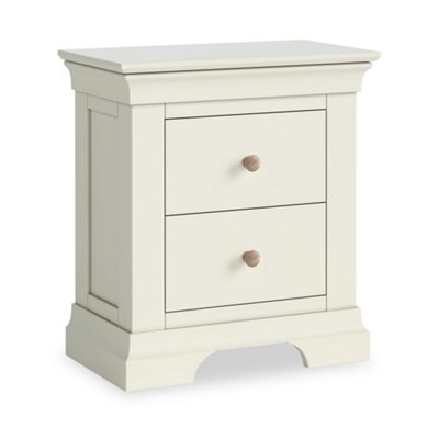 Colette Cream 2 Drawer Bedside Table - Fully Assembled by Roseland Furniture