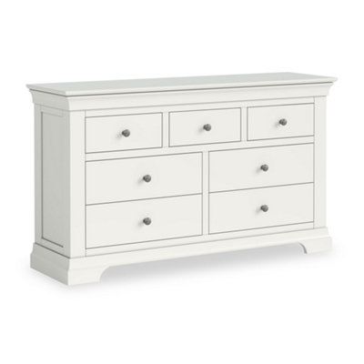 Colette White 3 over 4 Chest of Drawers Fully Assembled - By Roseland Furniture