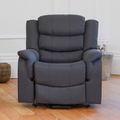 Colfax Textured Fabric Manual Reclining Armchair - Dark Grey