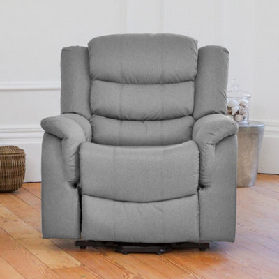 Colfax Textured Fabric Manual Reclining Armchair - Light Grey