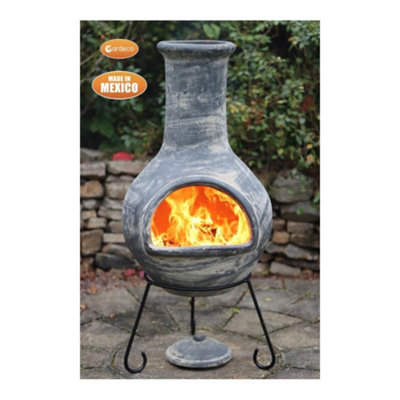 Colima X-Large Mexican Chimenea in Mid Grey | DIY at B&Q