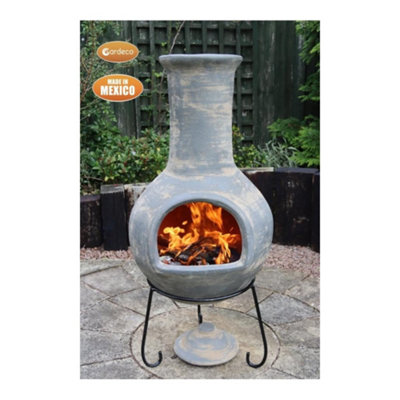Colima X-Large Mexican Chimenea in Mid Grey