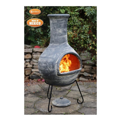 Colima X-Large Mexican Chimenea in Mid Grey