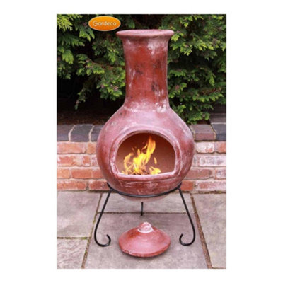 Colima X-Large Mexican Chimenea in Red