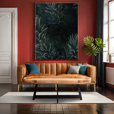 Colin Oval Coffee Table - Mango Wood/Metal - L116 x W60 x H45 cm - Natural