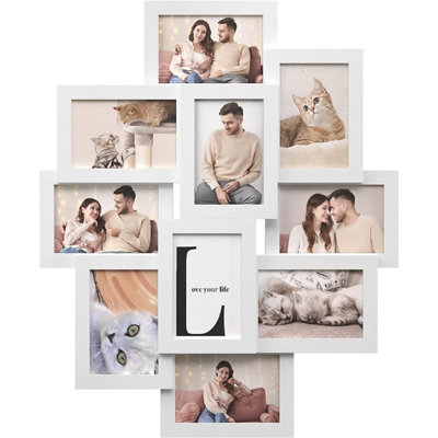 Collage Picture Frames White Wall Mounted Collage Multiple Photos Frame - 4