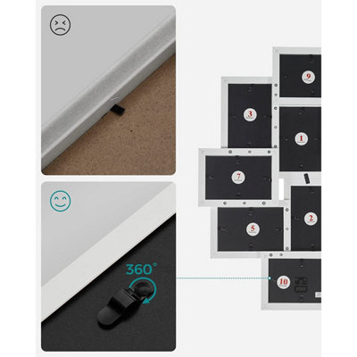 Collage Picture Frames White Wall Mounted Collage Multiple Photos Frame - 5