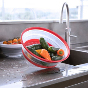 Collapsible Colander Microwave Plate Cover Splatter Guard Kitchen Strainer Sieve