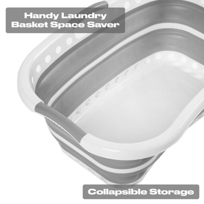 Collapsible Laundry Basket Folding Washing Clothes Storage Space Saving Large - 6