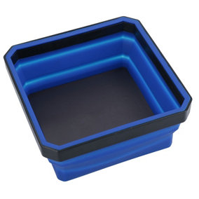 Collapsible Magnetic Parts Tray Dish Storage Bowl Holder Oil Resistant Plastic 1pc