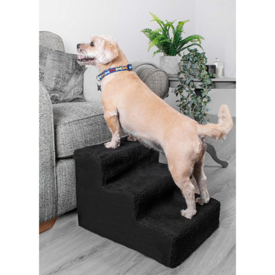 Collapsible Pet Stairs with Removable Washable Cover Dog Puppy Cat Kitten Sofa Couch Bed 3 Steps Ideal for Small Dogs